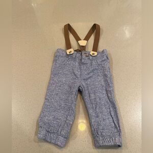 Baby Boy Cat & Jack Denim Adjustable Height Suspender Jean pants size 3-6 months